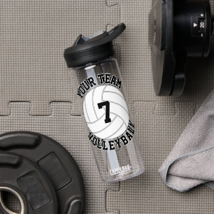 Volleyball Player Custom Team Name & Jersey Nummer Trinkflasche