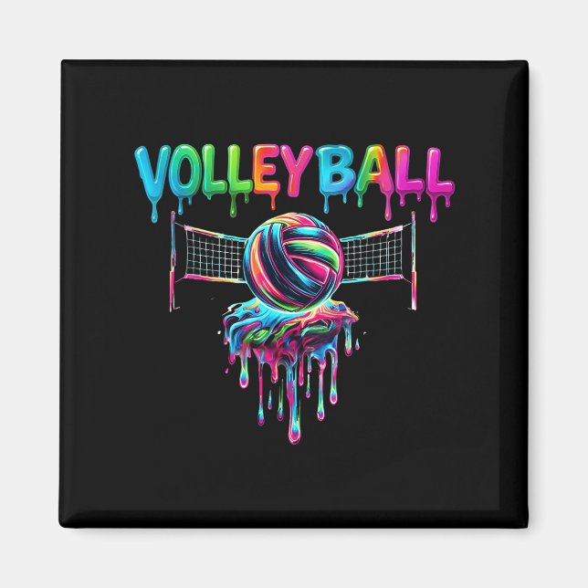 Volleyball Player Drip Ice Cream Drip Volleyball L Magnet (Vorne)