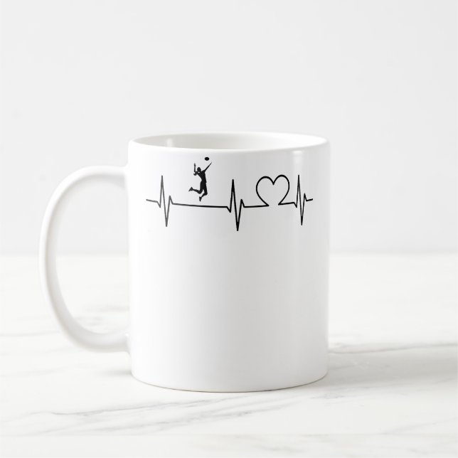 Volleyball Player Heartbeat Volleyball Team Volley Kaffeetasse (Links)