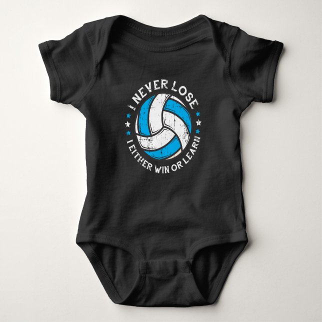 Volleyball Player Motivation Setter ich nie verlie Baby Strampler (Vorderseite)