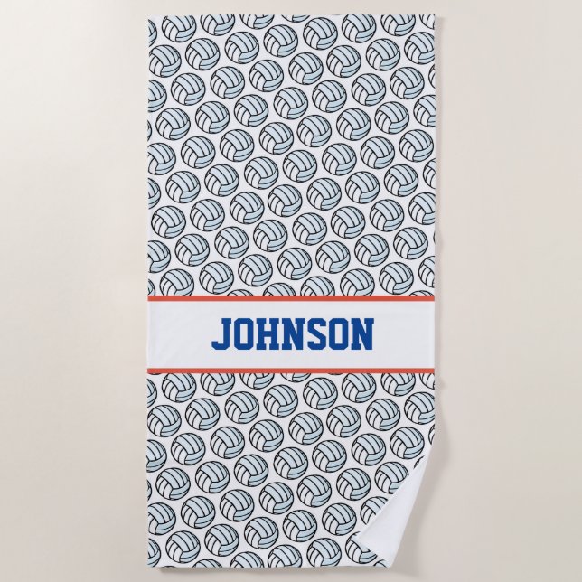 Volleyball Player NAME Sportfans Spaß Strandtuch (Vorderseite)