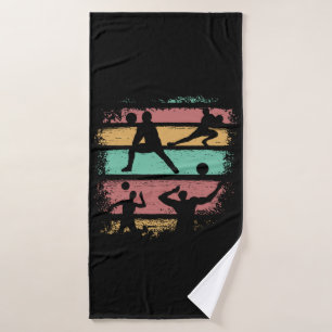 Volleyball Player Retro Badehandtuch