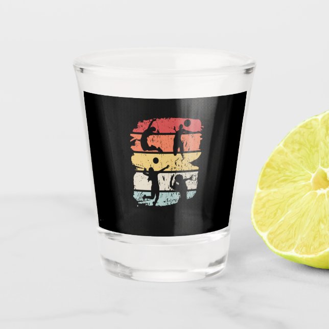 Volleyball Player Retro Schnapsglas (Vorderseite)