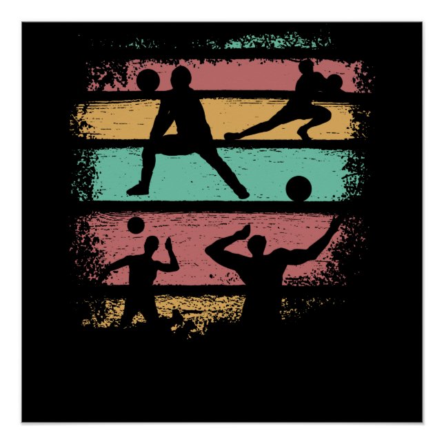 Volleyball Player Retro Vintag Poster (Vorderseite)