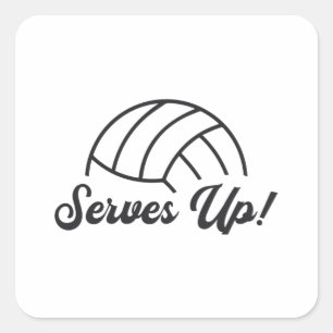 Volleyball Player serviert Ball Volleyball Geschen Quadratischer Aufkleber