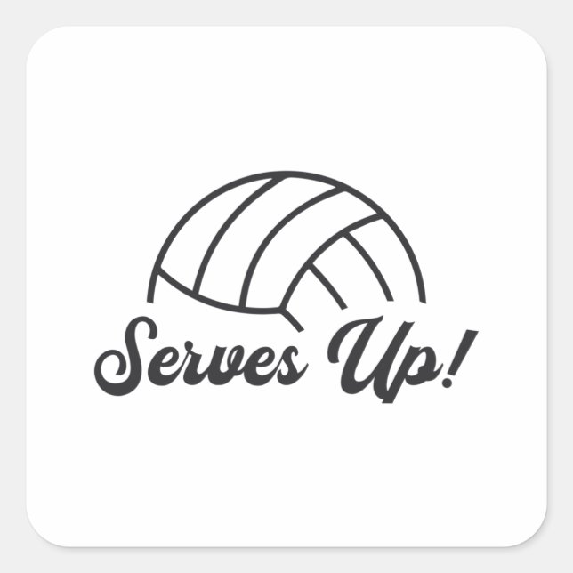 Volleyball Player serviert Ball Volleyball Geschen Quadratischer Aufkleber (Vorderseite)