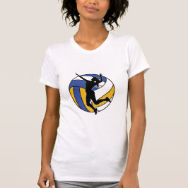 Volleyball Player Spike Silhouette Athletic Sports T-Shirt