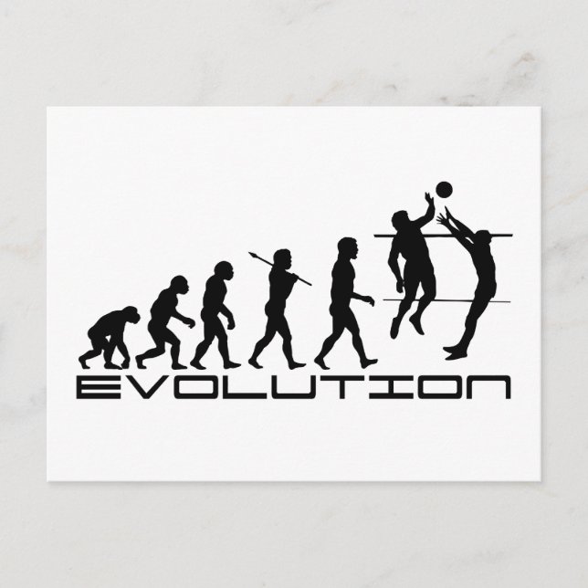Volleyball Player Sport Evolution Kunst Postkarte (Vorderseite)