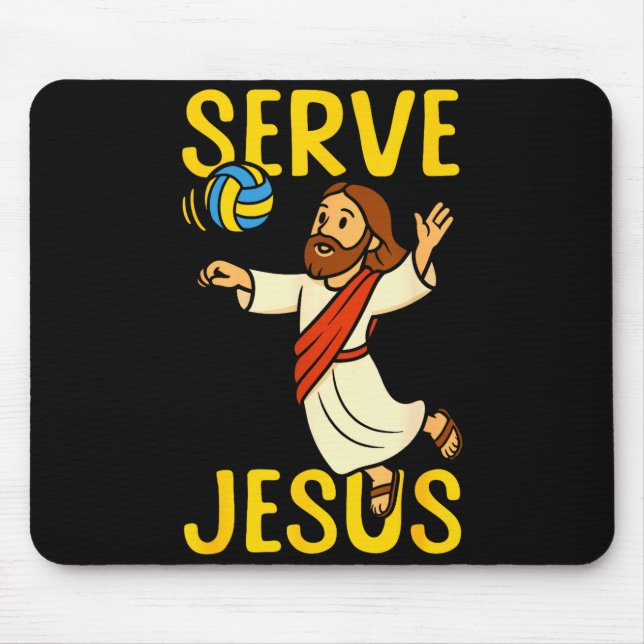 Volleyball Player Team Jesus Serve Jesus  Mousepad (Vorne)