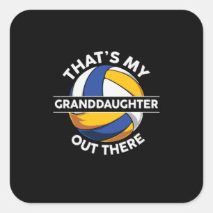 Volleyball Player That Is My Grand Daughter Quadratischer Aufkleber