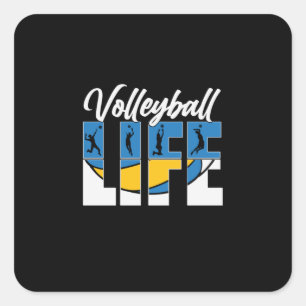 Volleyball Player Volleyball Life Quadratischer Aufkleber