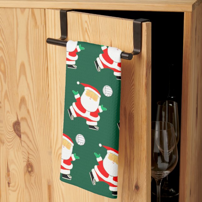 Volleyball Player Weihnachtshandtuch Geschirrtuch (Drittel gefaltet)