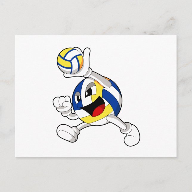 Volleyball player with Volleyball Postkarte (Vorderseite)
