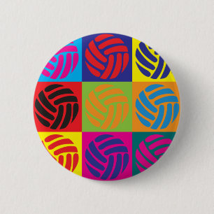 Volleyball-Pop-Kunst Button