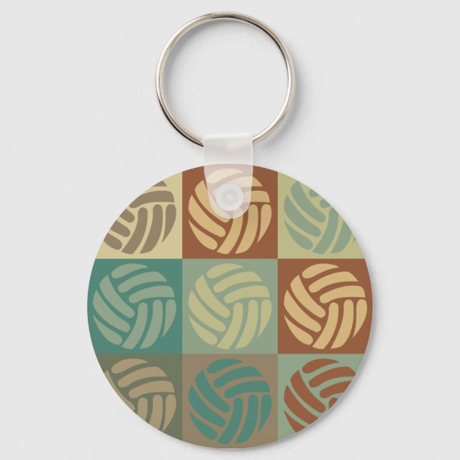 Volleyball Pop Kunst Schlüsselanhänger (Vorderseite)