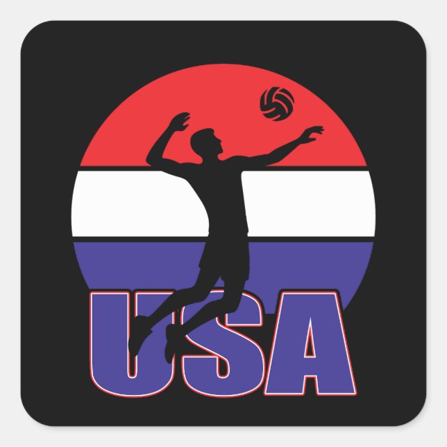 Volleyball Quadratischer Aufkleber (Vorderseite)