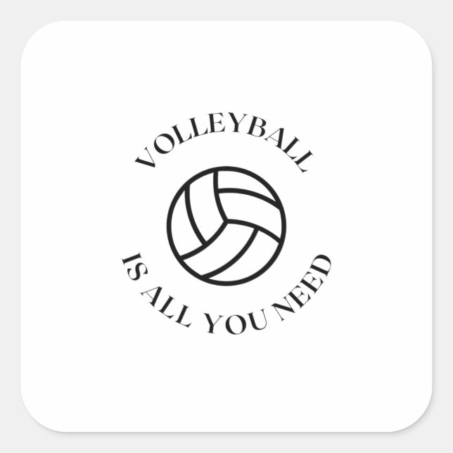 Volleyball Quadratischer Aufkleber (Vorderseite)