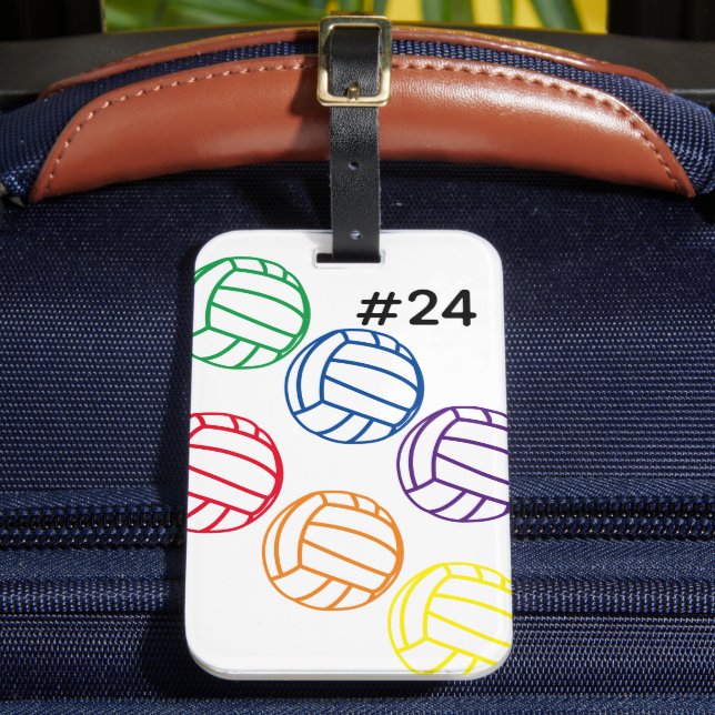 Volleyball-Regenbogen-Gepäckmarke Gepäckanhänger (Vorderseite Insitu 2)