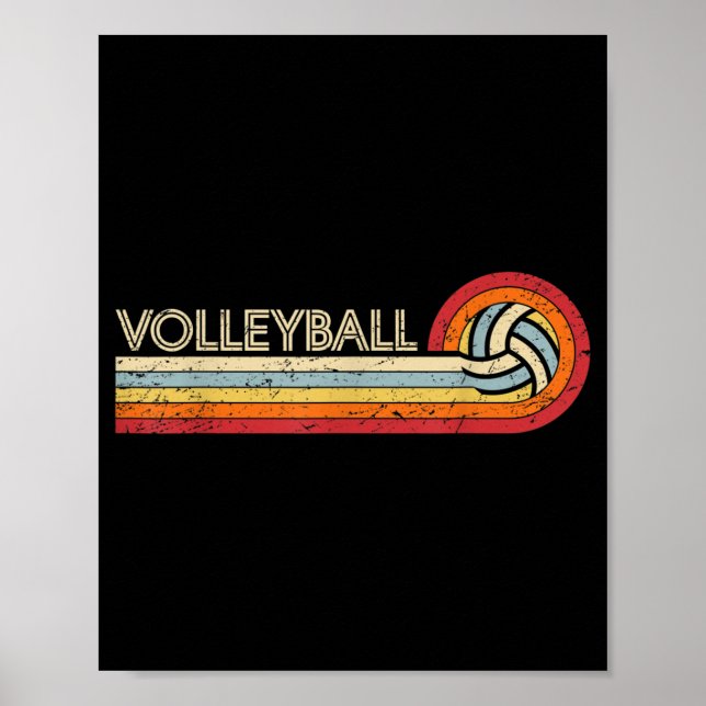 Volleyball Retro Coole Vintage Teens Erwachsene Vo Poster (Vorne)