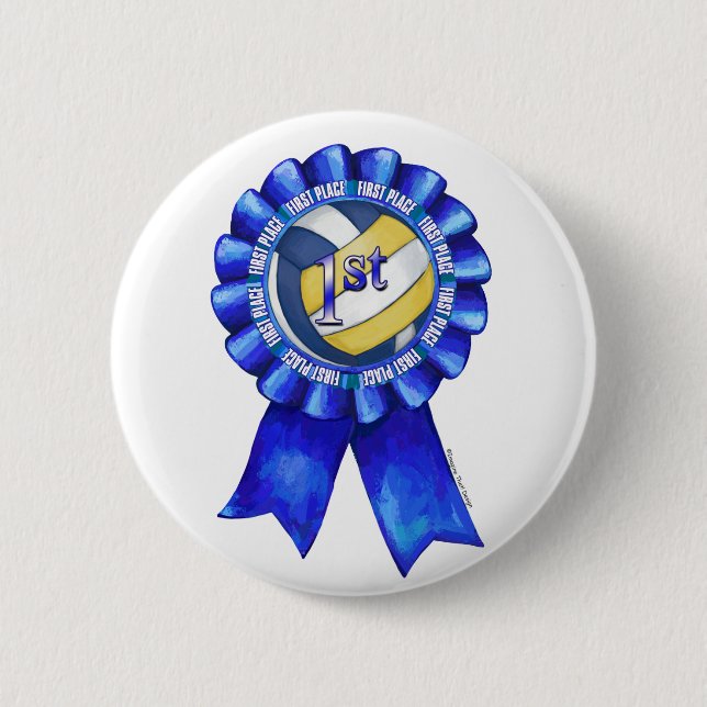 Volleyball Ribbons 1 Button (Vorderseite)