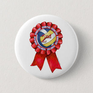 Volleyball Ribbons 2 Button