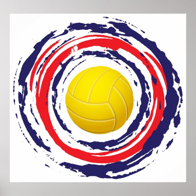 Volleyball rot blau und weiß 2 poster (Vorne)