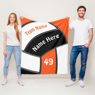 Volleyball-Rückenlehnen Orange, Weiß und Schwarz Fleecedecke