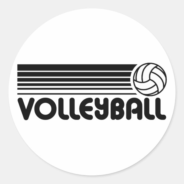 Volleyball Runder Aufkleber (Vorderseite)