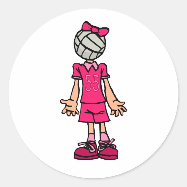 Volleyball Runder Aufkleber (Vorderseite)