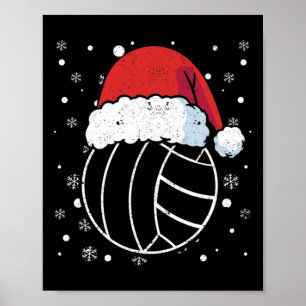 Volleyball Santa Claus Hat Sport Weihnachtsjs Xm Poster
