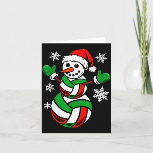 Volleyball Santa Hut Schneemann Weihnachten Lustig Karte