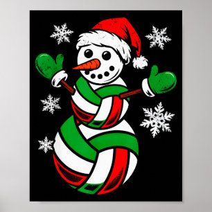 Volleyball Santa Hut Schneemann Weihnachten Lustig Poster