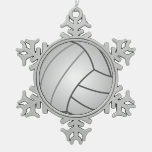 Volleyball Schneeflocken Zinn-Ornament