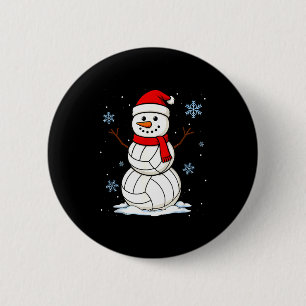 Volleyball Schneemann Frohe Weihnachten Lustiges S Button