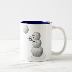 Volleyball-Schneemann Zweifarbige Tasse