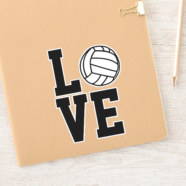 Volleyball, Schwarz-Weiß-Liebe, Vinyl Decal Aufkleber (Notizbuch)