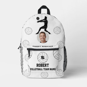 Volleyball-Schwarz-weiß-Teamlogo Bedruckter Rucksack