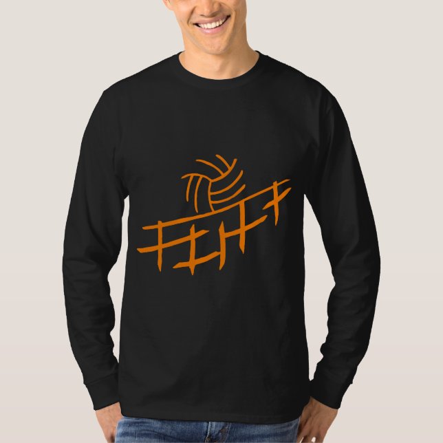 Volleyball-schwarzer T - Shirt (Vorderseite)