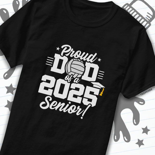Volleyball Senior Class 2025 Abschluss Proud Vater T-Shirt (Von Creator hochgeladen)