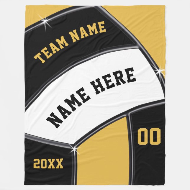 Volleyball Senior Nachtgeschenke Ideen, Black Gold Fleecedecke (Vorderseite)