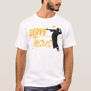 Volleyball Serve Jesus Jesus Christlich T-Shirt