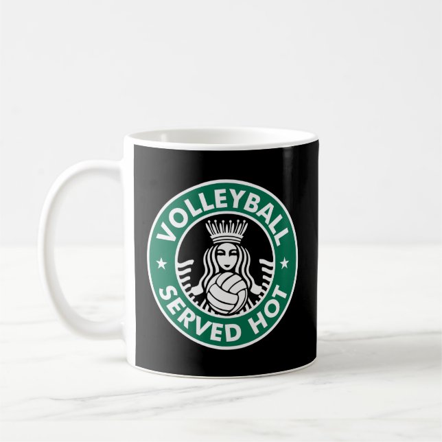 Volleyball serviert heiß - Großer Volleyball Kaffeetasse (Links)