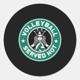 Volleyball serviert Hot Perfect N Spieler Runder Aufkleber