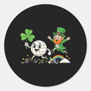 Volleyball Shamrock Klee St Patricks Day Damen Runder Aufkleber