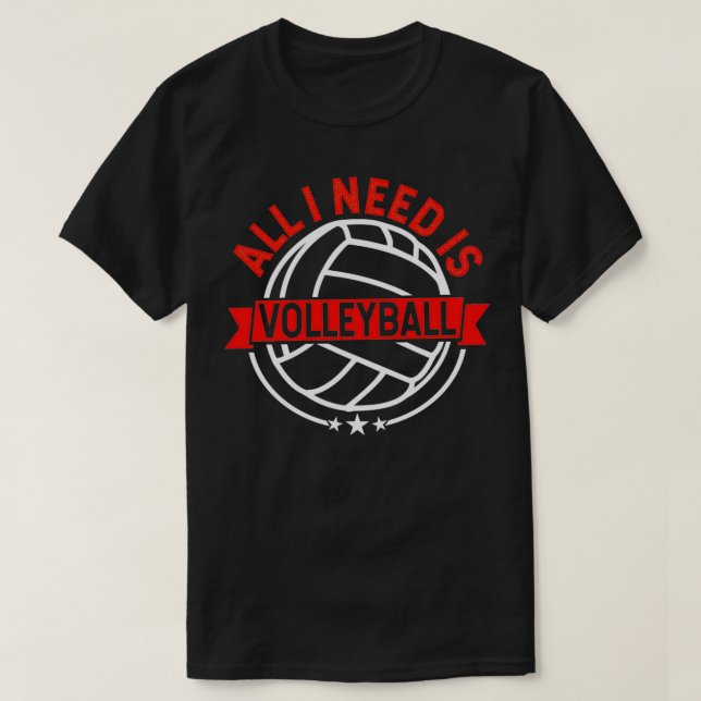 Volleyball Shirt Alles was ich brauche ist Volleyb (Design vorne)