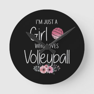 Volleyball-Shirt für Girls Teens Frauen Niedlich Runde Wanduhr