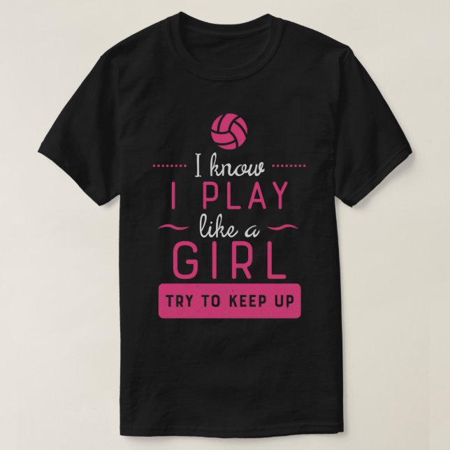 Volleyball-Shirt wie Girl Volleyball Volleyball T-Shirt (Design vorne)