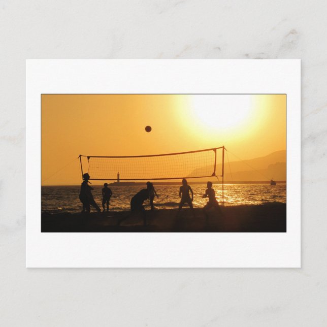 Volleyball-Silhouette Postkarte (Vorderseite)
