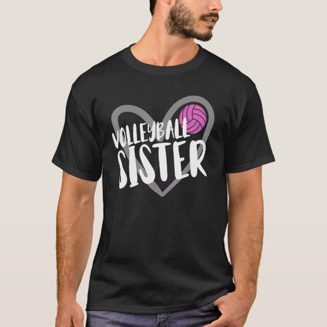 Volleyball Sister Heart T-Shirt (Vorderseite)