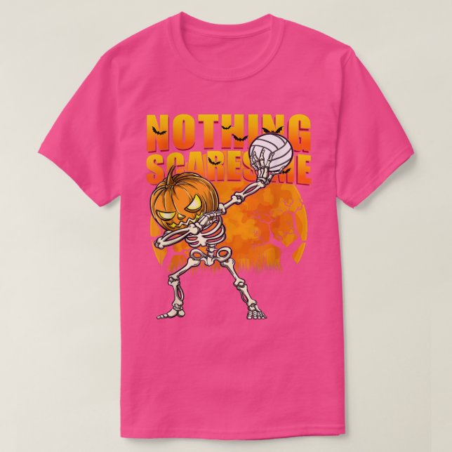 Volleyball Skeleton Halloween Men Boys Volleyball  T-Shirt (Design vorne)